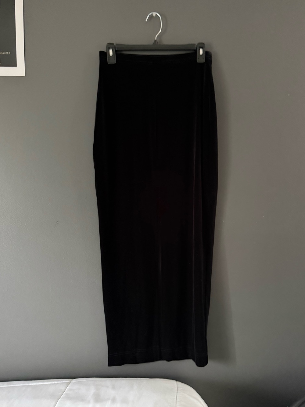 Black Velvet Pencil long Skirt